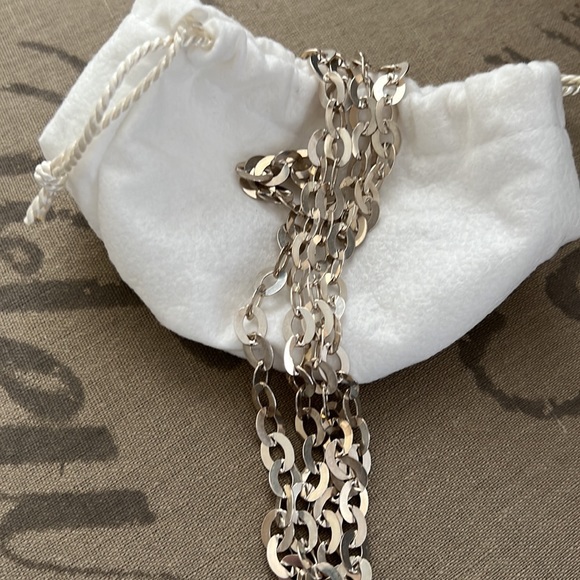 Silver color link metal necklace. Wear doubled strand or long - Picture 4 of 5